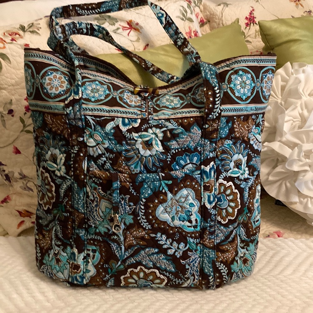 Vera Bradley Large Shoulder Tote - Java Blue